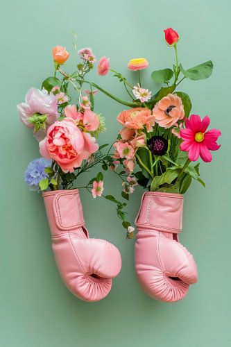 Bloemen in bokshandschoen ontwerp