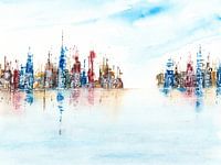 Gratte-ciel - Skyline au bord de l'eau