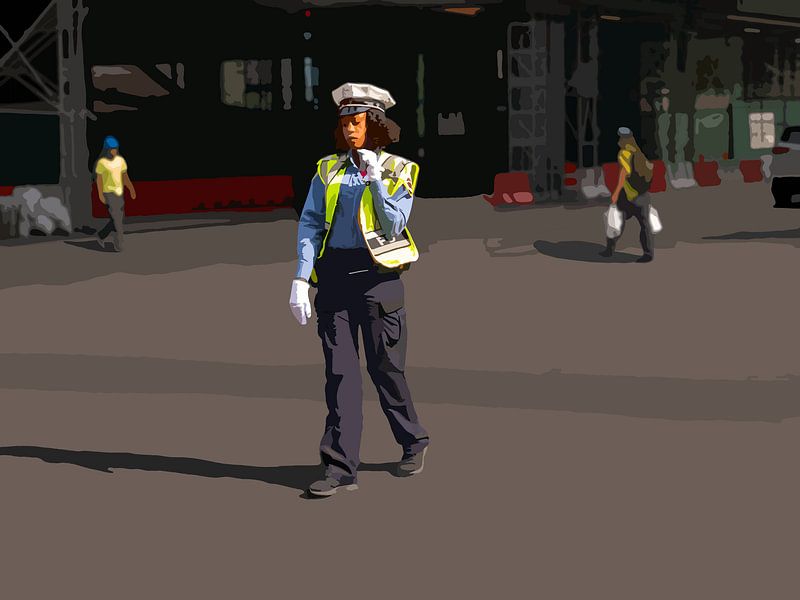 164. Traffic cop, New York by Domstad Rudie