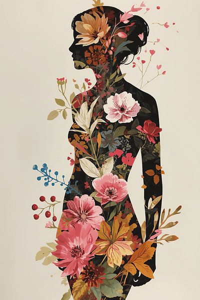 Floral silhouette of nature by Dante S