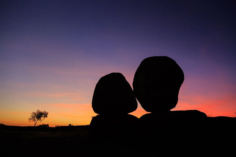 Silhouettes of Eternity - Devil&#039;s Marbles at Sunset by Joyce van Dijk Fotografie