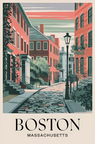 Boston, Massachusetts Vintage Reisposter