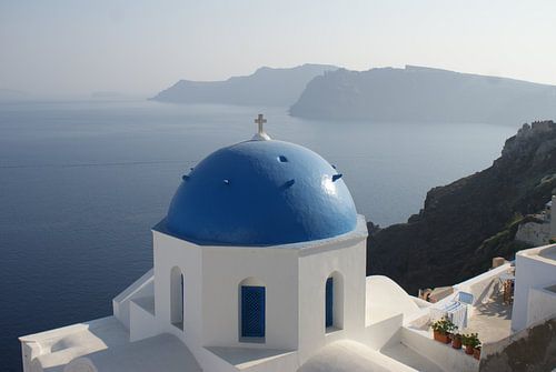 die blauen Dächer von Santorini Griechenland