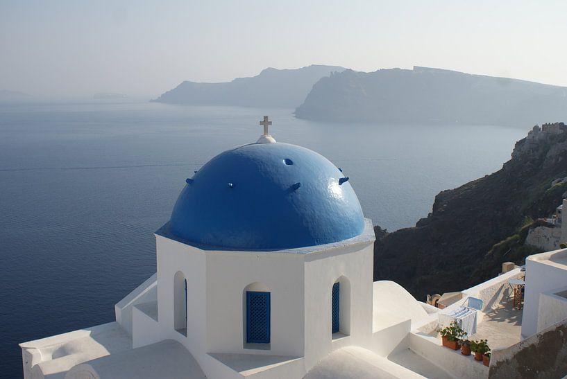 die blauen Dächer von Santorini Griechenland von ticus media