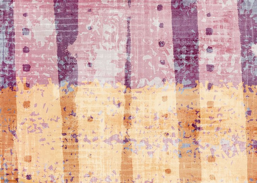 Modern abstract art. Shapes in light purple and warm yellow by Dina Dankers