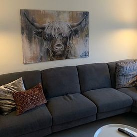 Klantfoto: Highland Cow I van Atelier Paint-Ing, op canvas