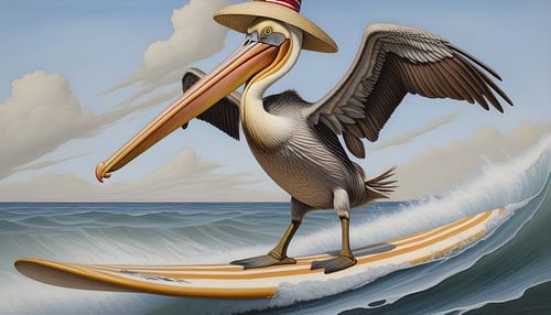 The surfing pelican