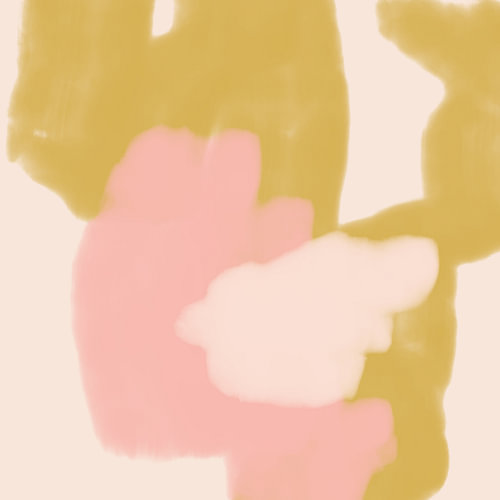 Soft yellow, pink and white. Colorful abstract painting