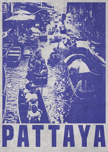 Drijvende markt in Pattaya, Thailand