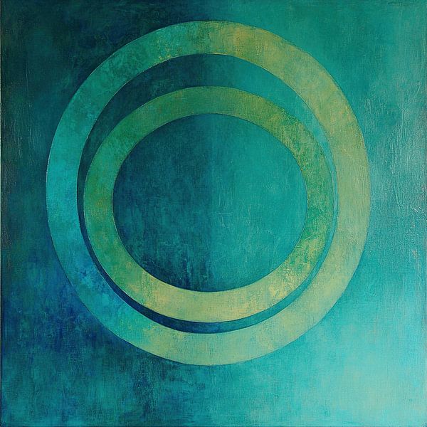 Overlapping Green Circles by Modern Collection