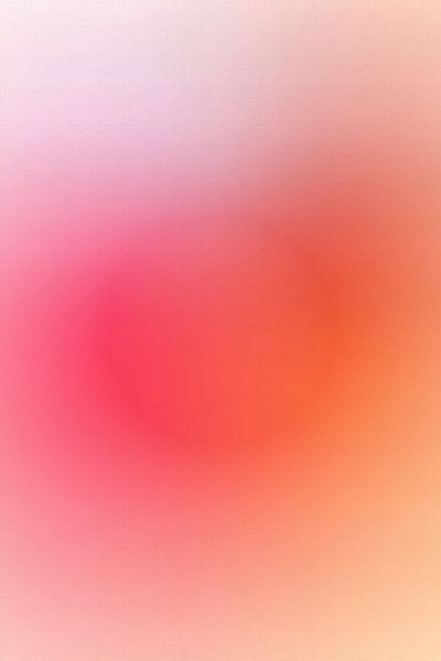 Retro 70er Jahre Neon Kunst. Abstrakter Farbverlauf in zartem Rosa und Orange von Dina Dankers