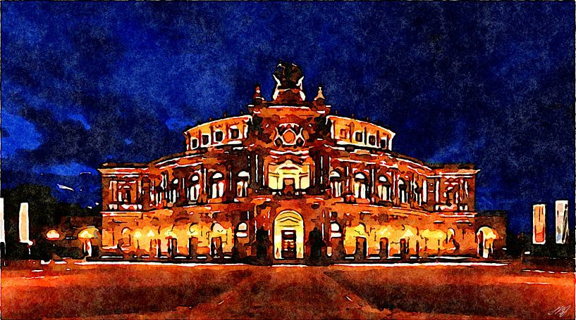 Semper Oper bei Nacht von Saskia Ben Jemaa