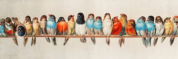 Un perchoir d'oiseaux, Hector Giacomelli (Amélioration numérique)