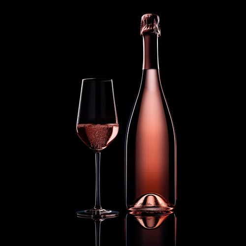 Roséfles met glas