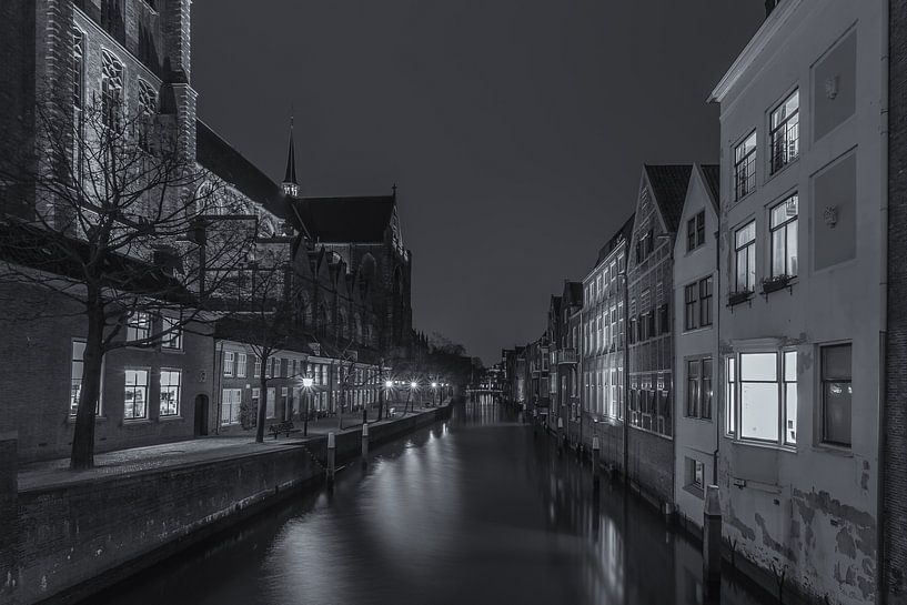Historical Dordrecht in Black and White - Grote Kerk and Voorstraatshaven by Tux Photography