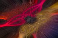Abstracte twirl in rood en geel van Leo Luijten thumbnail