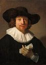 Mann mit einem Notenblatt, Rembrandt von Rembrandt van Rijn Miniaturansicht