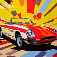 Ferrari 330 GTS Spider sportwagen klassieke auto gestileerd Pop Art