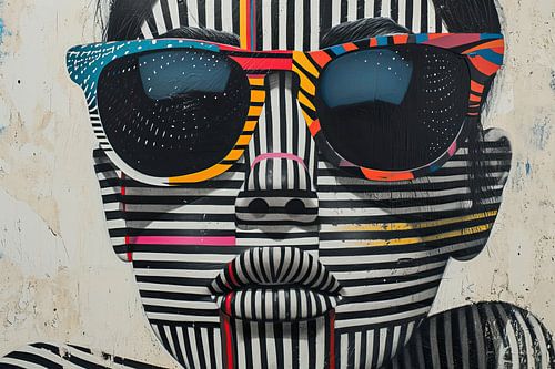 Visage rayé | Stripe Shades sur Caprices d'Art