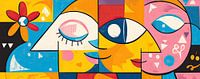 Bunte abstrakte Blume und Gesicht von OMG Art Miniaturansicht