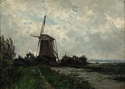 Carlos de Haes-Niederländische Landschaft, Windmühlen, Die Niederlande, Antilandschaft von finemasterpiece Miniaturansicht