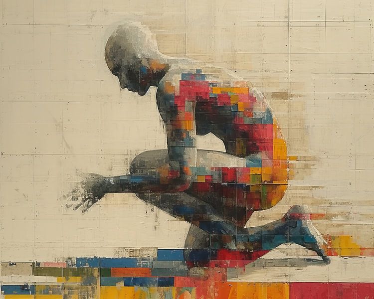 Abstrakte Farbfigur | Mosaik Eleganz von Kunst Laune