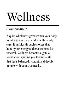 Wellness definition – White by WordsThatInspire