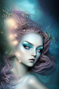 Meerjungfrau, Fantasie, schöne Meerjungfrau von Minouche Hijkoop