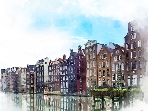 Damrak, Amsterdam, Noord-Holland, Nederland.