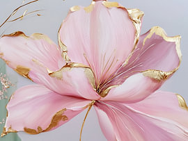 Rosa Blüten mit Gold