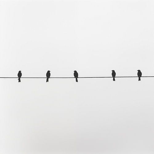 Vogels op een kabel minimalisme