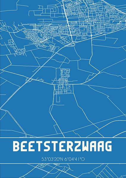 Blaupause | Karte | Beetsterzwaag (Fryslan) von Ortsdrucke