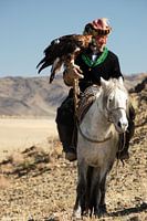 Kazakh eagle hunter in western Mongolia