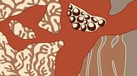 Moderne koraaltuin abstractie warm aarde rood beige bruin van Mad Dog Art thumbnail