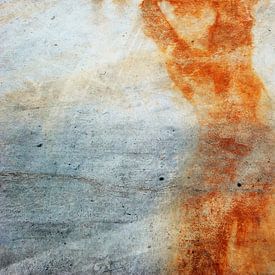 Woman figure in orange by Annemie Hiele