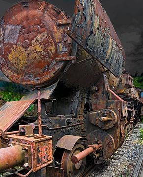 Rostige Dampflokomotive