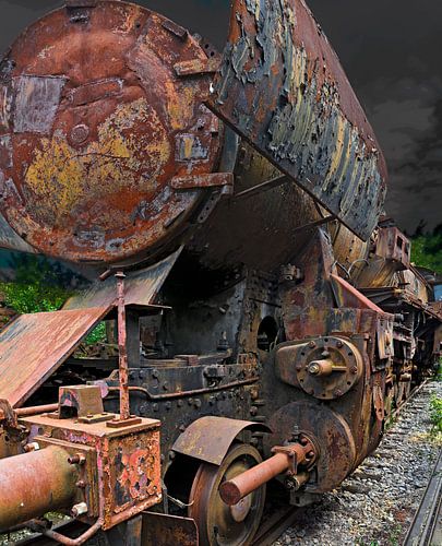 Locomotive à vapeur rouillée