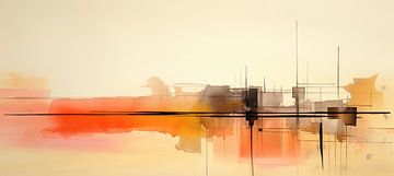 Kleurrijk abstracte kunst 38918 van Abstract Schilderij