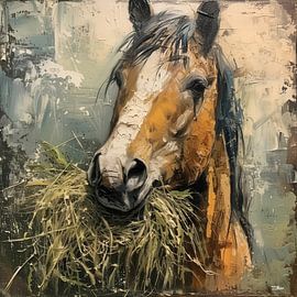 cheval de ferme abstrait sur Gelissen Artworks