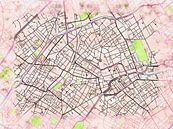Kaart van Roubaix in de stijl 'Soothing Spring' van Maporia thumbnail