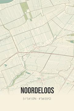 Vintage landkaart van Noordeloos (Zuid-Holland) van Rezona