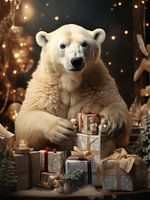 Arctic Wonderland: Christmas polar bear