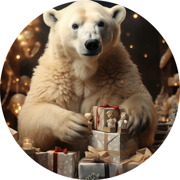 Arctisch Wonderland: Kerst ijsbeer van Eva Lee