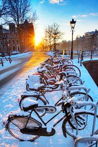 Vélo d'hiver à Amsterdam sur Dennis van de Water