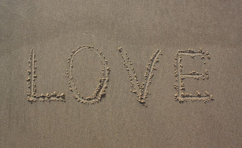 Love écrit dans le sable par MSP Canvas