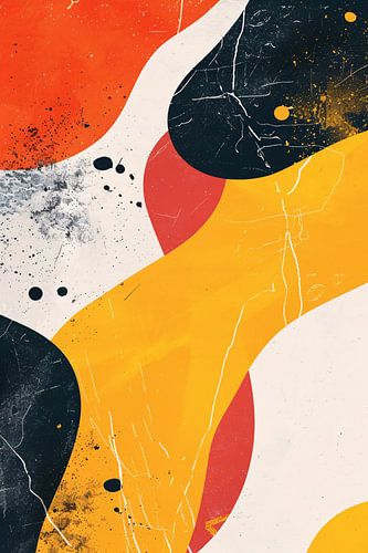 Abstract Kleurendans op Textuurrijk Canvas