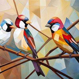 Geometrische Vogelpracht von Blickfänger Gemälde