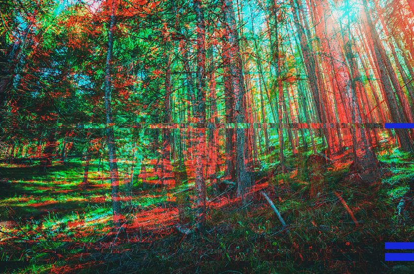 Forêt dans le Tyrol du Sud Glitch Art par Jonathan Schöps | UNDARSTELLBAR.COM — Pensées visuelles sur Dieu