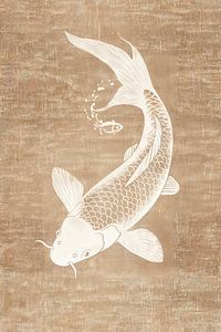 Koi-Fisch-Malerei | Anmutiges Gleiten