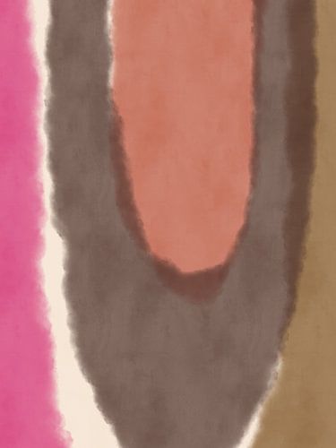 Moderne abstracte kunst in aardetinten en neonroze